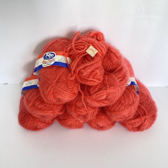 9 Vintage Lana Moro Flurri Yarn Skeins Brushed Acrylic 1oz 93yd Each Orange #224 - Picture 2 of 10
